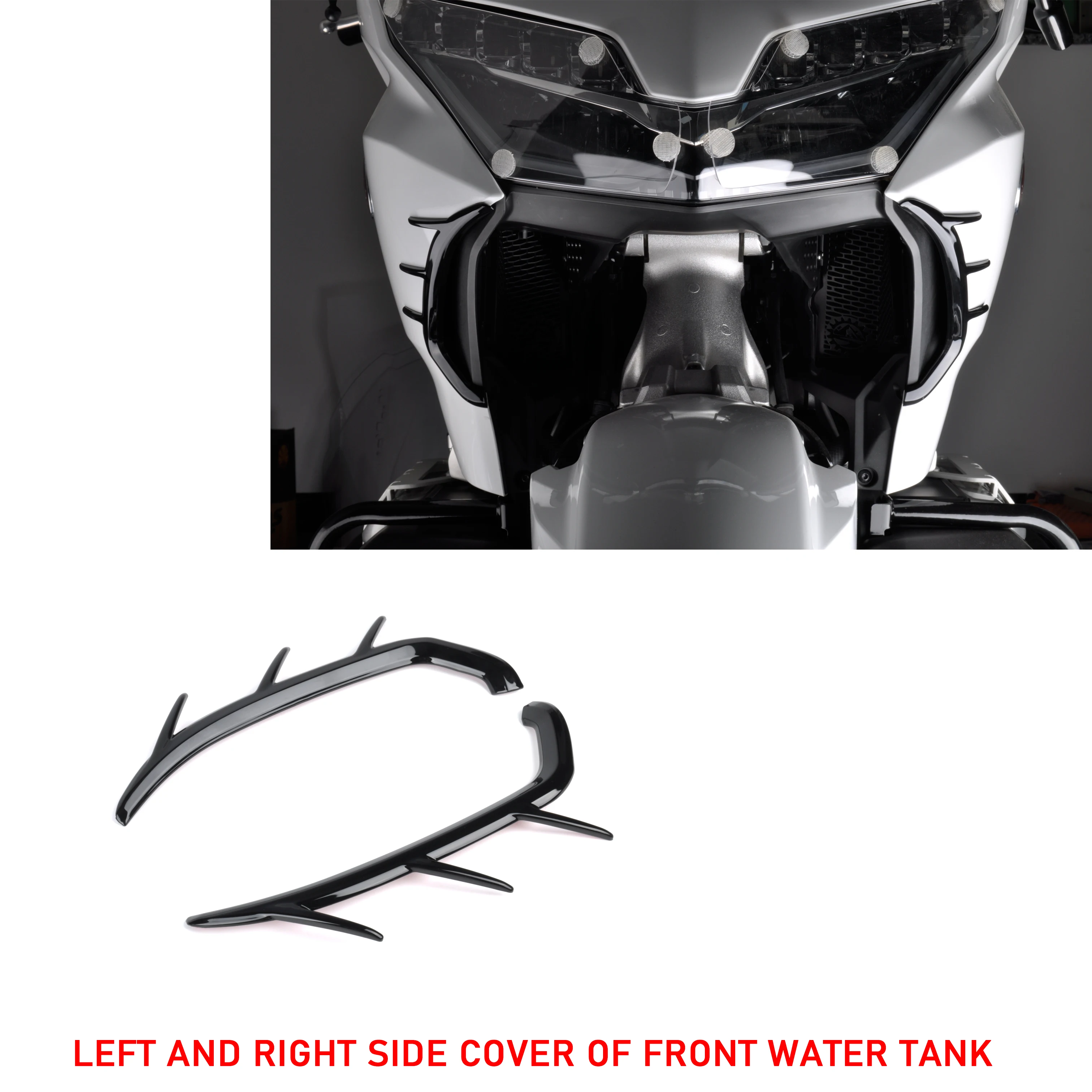 

Motorcycle Front Vertical Vent Trim Kit Bright Black Plating ABS For Honda Gold Wing 1800 GL1800 GL1800B F6B 2018-2023