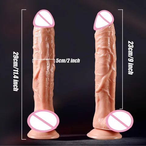 Реалистичный фаллоимитатор с присоской, 29 см, для взрослых, Женский мягкий фаллоимитатор для клитора, вагинальный мастурбатор, пенис, большой анальный член