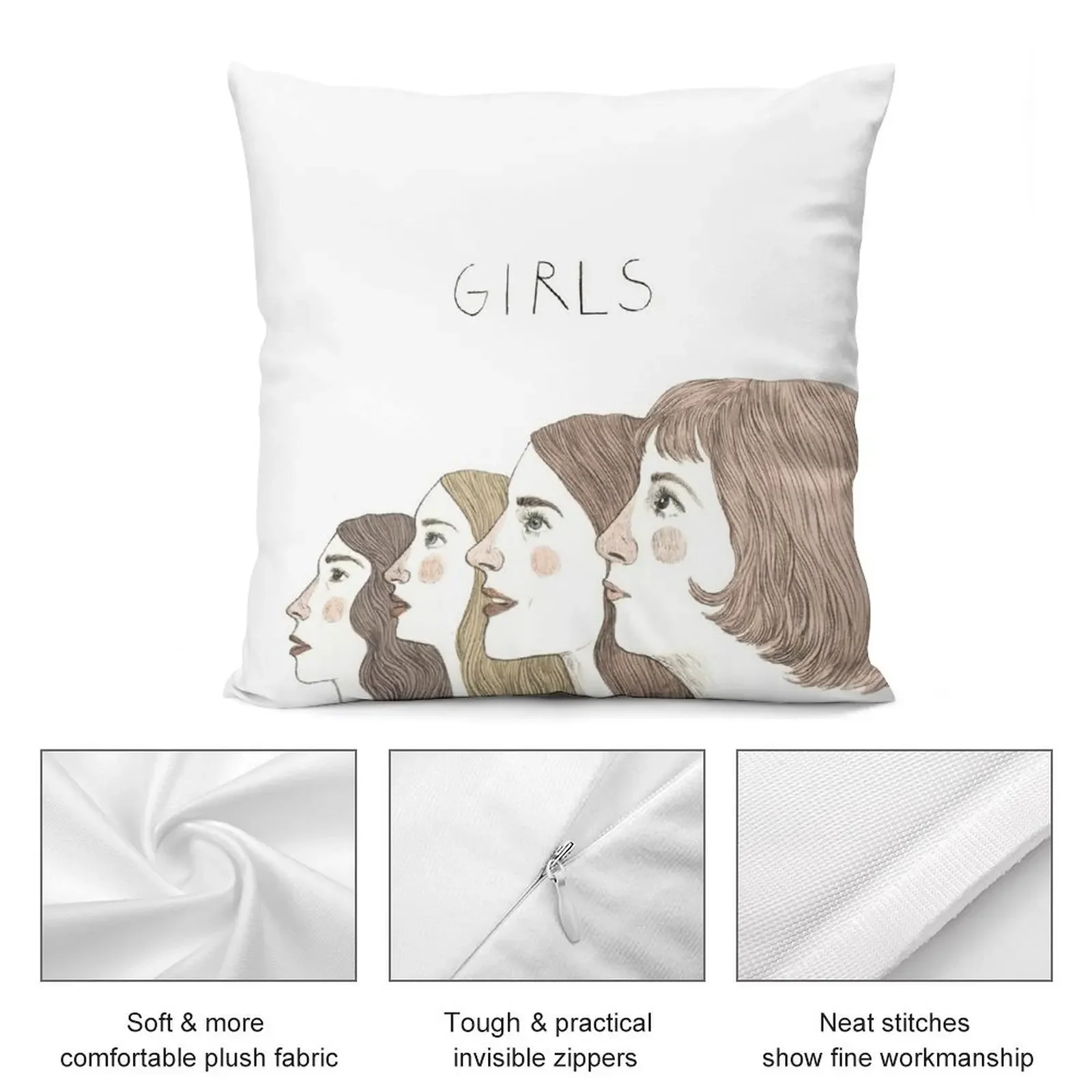 HBO Girls - Ханна Джесса Шош и Марни декоративная подушка подушки для сна