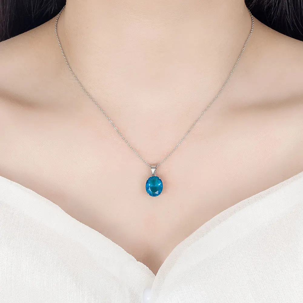 Комплект из колье и серёг серебра 925 пробы