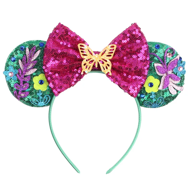 

2023 Shiny Mouse Ears Headband Christmas 5"Bow Hairband Children Girl Women Sequins Party Festival Hair Accessories Mujer