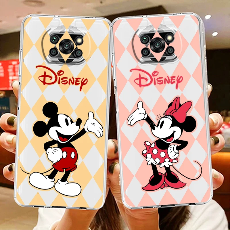 

Transparent Phone Case For Xiaomi Poco X4 X3 X2 NFC F4 F3 F2 GT M5s M4 M3 M2 Pro C50 C40 C3 Disney Mickey&Minnie Cover Shell