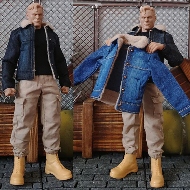 

Коллекция 1/12 года, мужской стиль, джинсовая куртка, тонкий жилет, женские брюки, модель аксессуара для 6-дюймовых экшн-фигурок, кукол, игрушек
