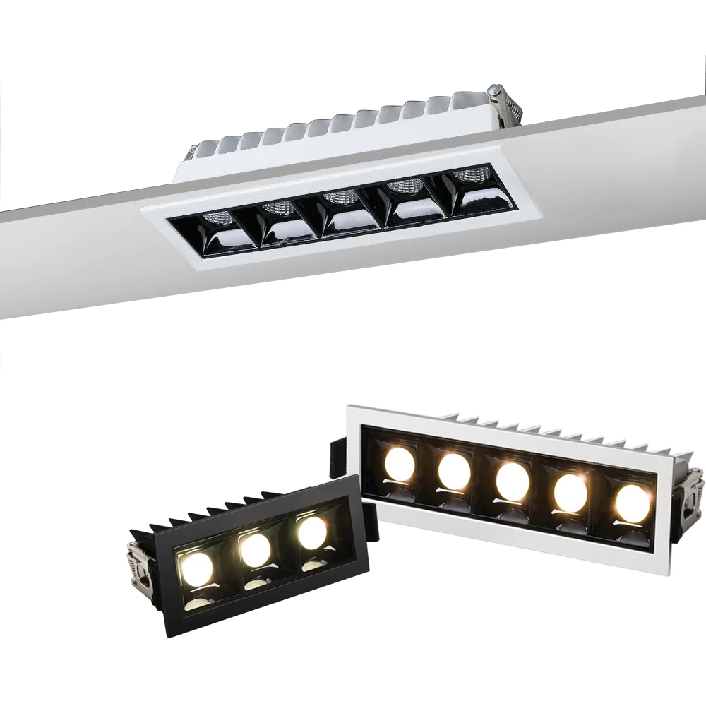 

Creative Anti-Glare Linear Recessed Line Bar 2W 4W 6W 10W 20W 30W Living Room Corridor Strip COB LED Ceiling Downlight