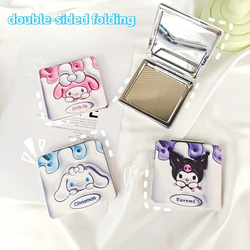 Sanrio New Kuromi портативное маленькое зеркало Kawaii для макияжа студенческое