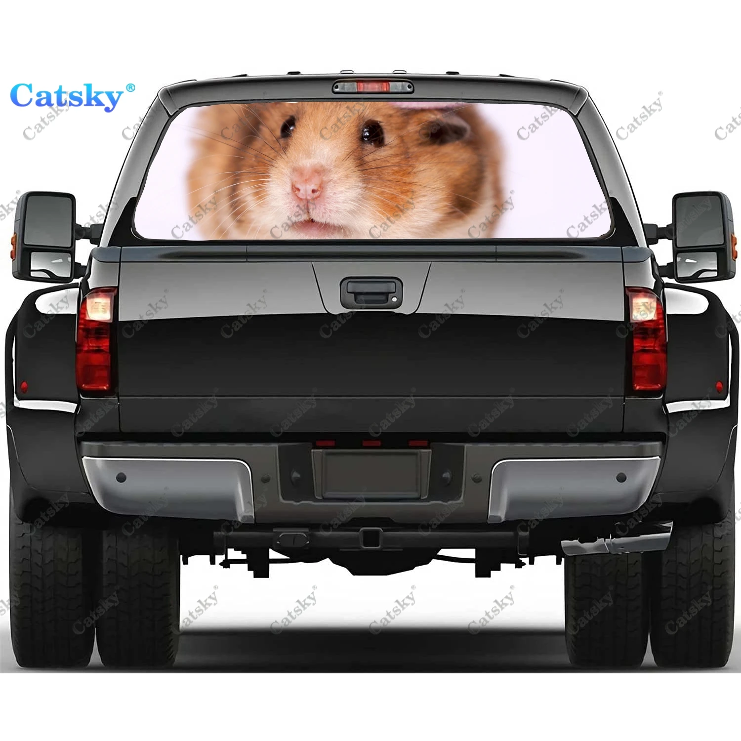 

hamster Window Decal Sticker Graphic PVC Material Truck Sticker Perforated Vinyl Universal Sticker