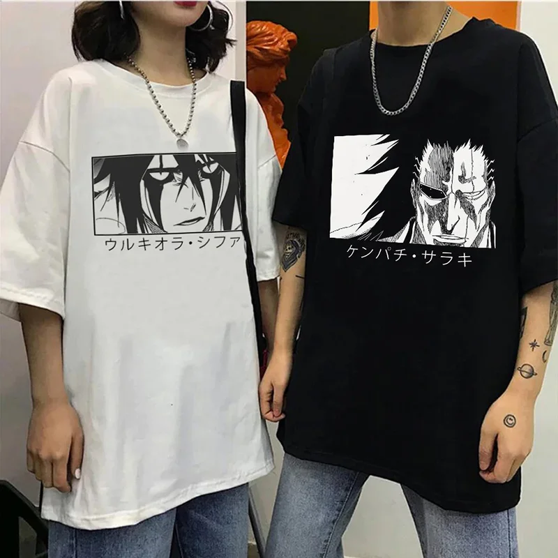 

Japanese Anime T Shirt Men Kawaii Zaraki Kenpachi Cartoon Tshirt Goth Tees Shirt Harajuku Summer Bleach Ichigo Tops Unisex Tee