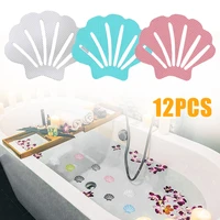 12pcs anti slip rubber bathroom bathtub non slip stickers bathroom shower anti slip strip shell shaped bathing floor sticker