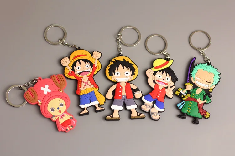 

Anime ONE PIECE Cartoon Keychains Fashion Backpack Pendant Toys Action Figure Model Keychain Car Keyring Toys Kids Birthday Gift