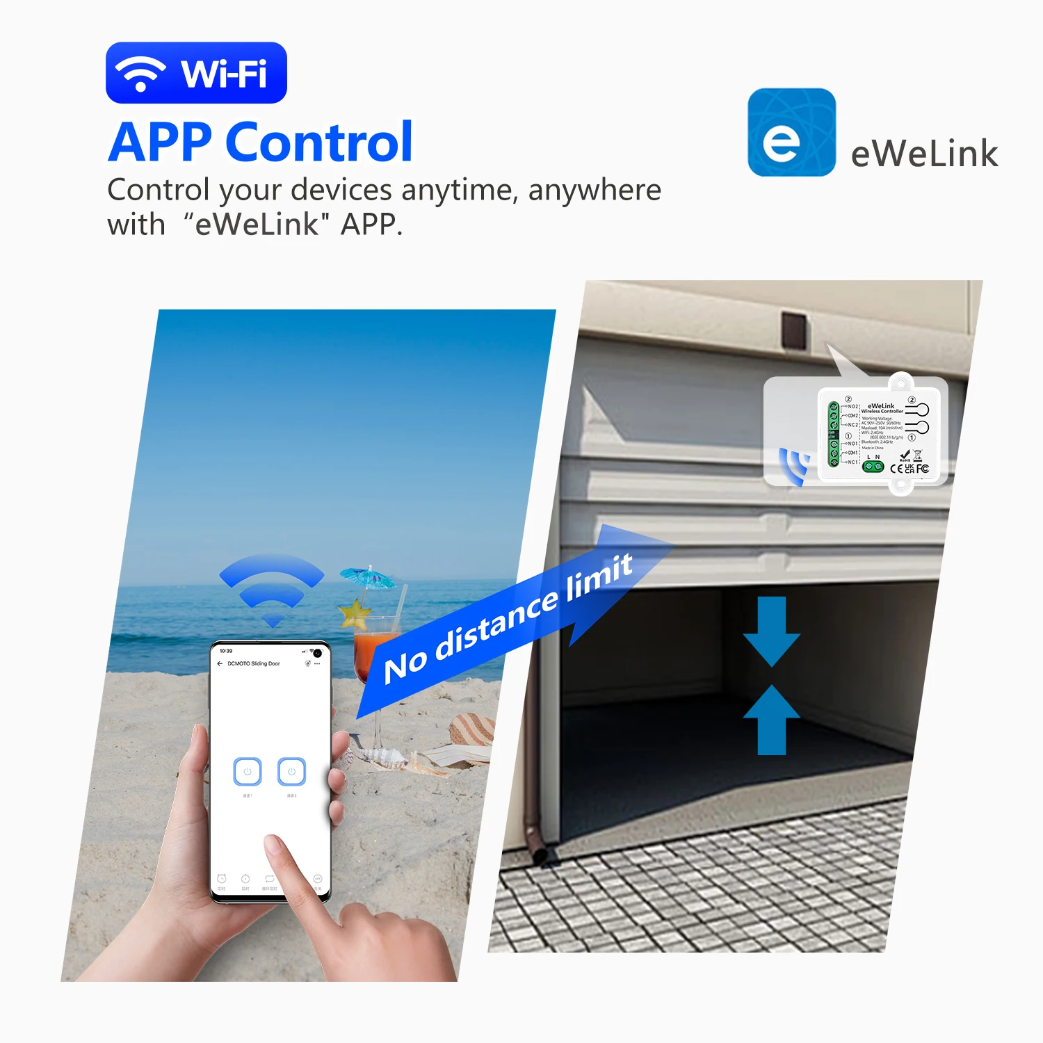 Фото Умный Wi-Fi выключатель EWelink с сухим контактом, AC110V, USB5V, 2-канальный релейный модуль, импульсный/с фиксацией режим, приемник с таймером, работает с Alexa Google №5