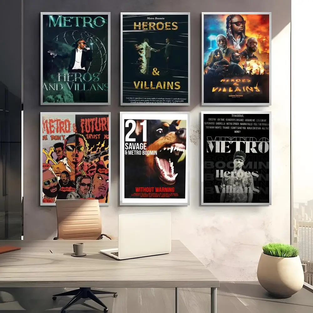 Фото Рэперский постер M-Metro Boomin, идеальная наклейка, самоклеящаяся, художественная, предназначенная для домашней столовой, офисных помещений №2