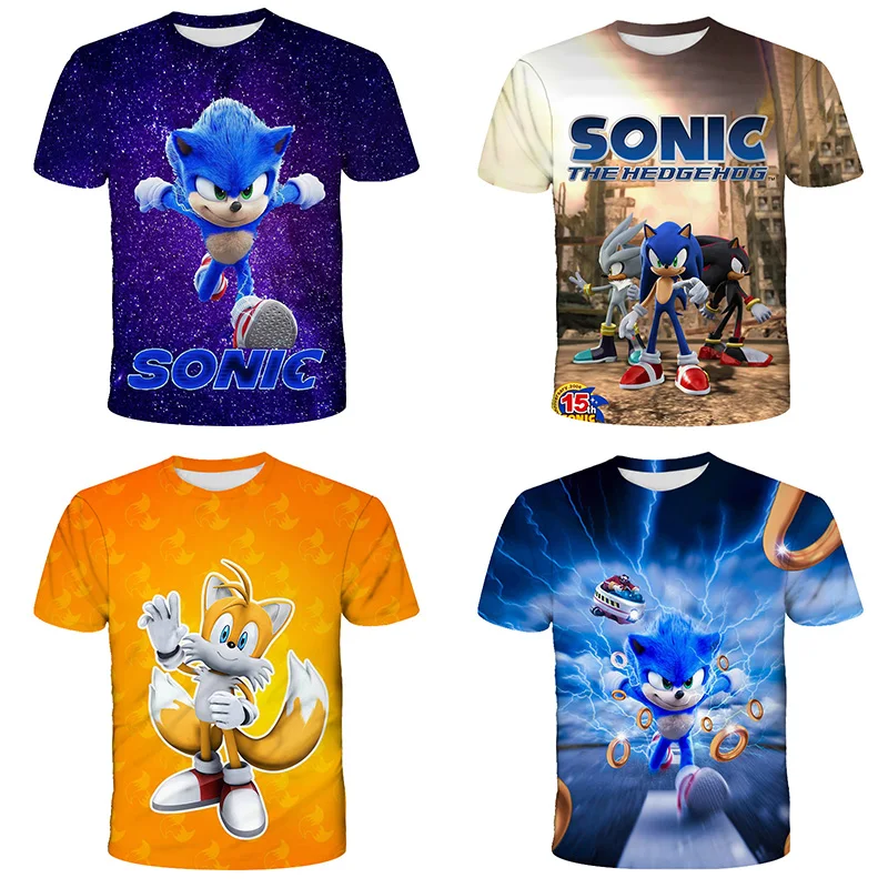 

Sonic- Kids T-shirt 4-14year Old 3D T-shirt 2022 Summer Kids T-shirt Fun Girls Cute Top Full Cool 2021 New Boys Tops Type Style