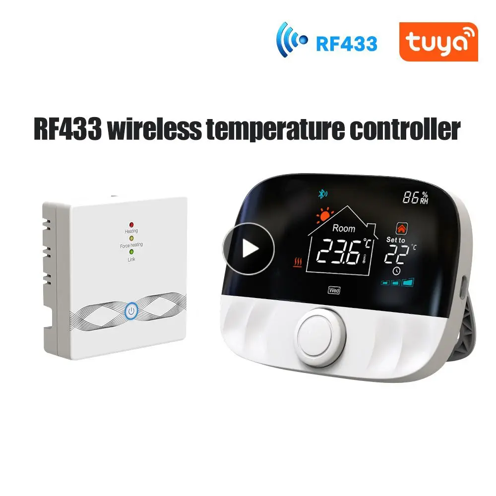 

Programmable Temperature Controller Rf433 For Gas Boiler Water Heating Rf433 Wireless Thermostat Tuya Smart Wireless Control