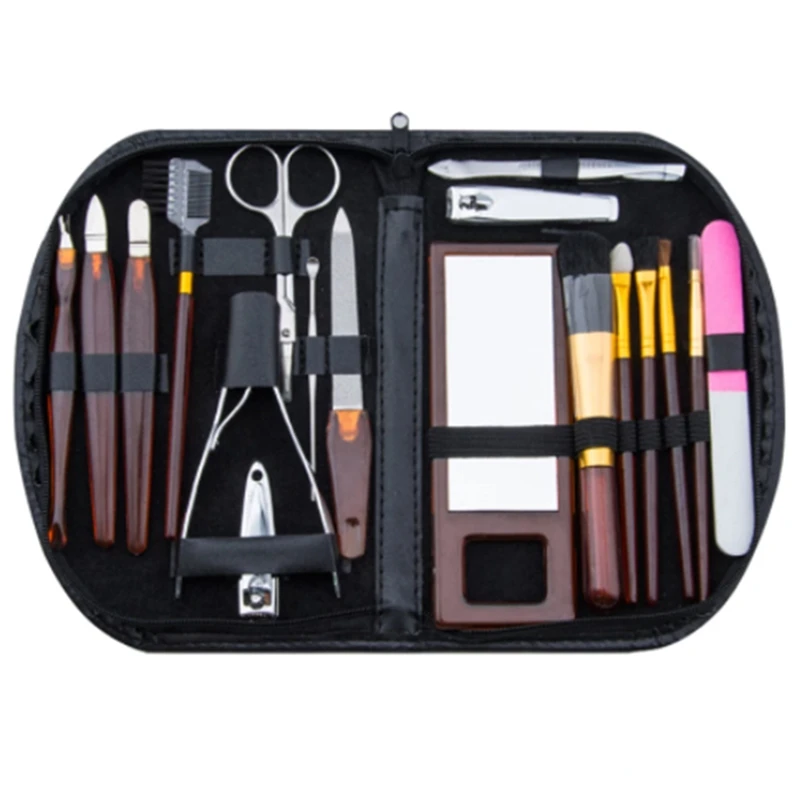 

18Pcs/Set Manicure Clippers Trimmers Nail Clipper Set Nail Clippers Ear Spoon Stainless Steel Scissor Pusher Tweezer