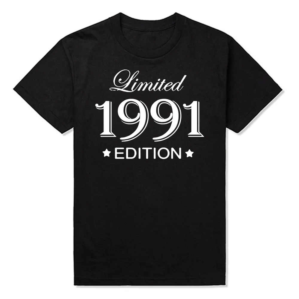 

Funny Summer Style Limited Edition 1991 T Shirts Men Funny Birthday Short Sleeve O Neck Cotton Man Made In 1991 T-shirt Tops