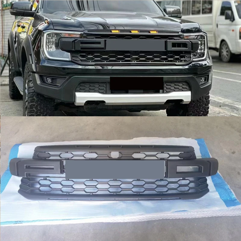 

Front Grills Racing Grille For Ford Ranger 2022 2023 Accessories T9 MK4 PX4 High Version XLT Wildtrak Sport Pickup Car Mask Mesh