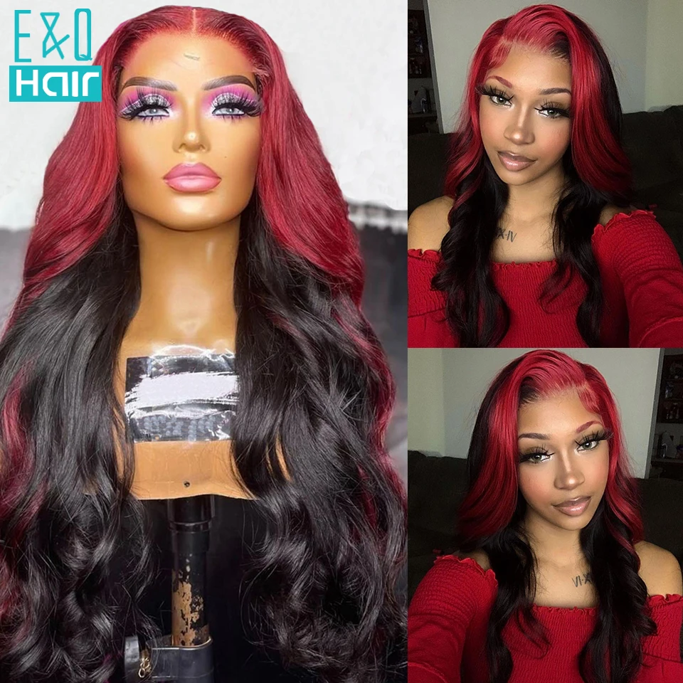 

Ombre 99J Red 13x4 Lace Front Human Hair Straight Wigs for Women Highlight Color Wave Wigs Brazilian Virgin Hair Wig Pre Plucked