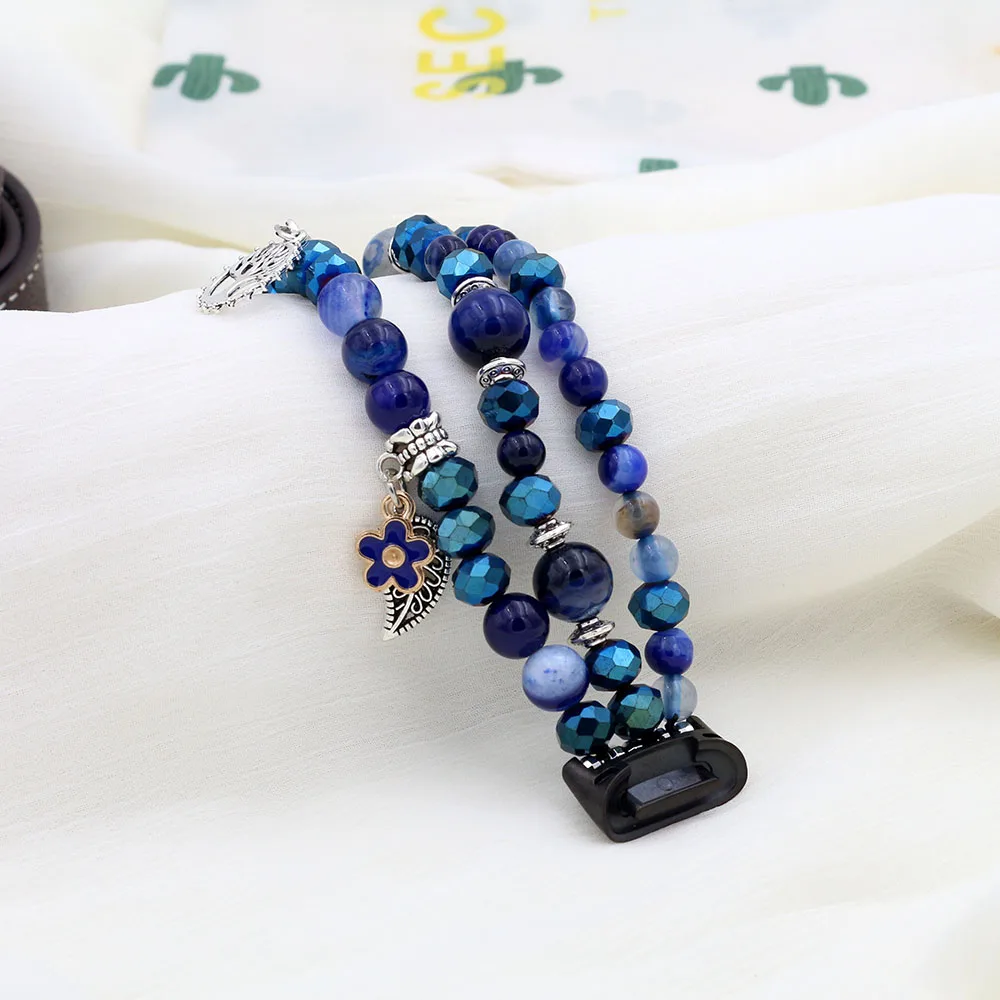 Replacement Strap for Fitbit Charge 3 4 5 Band Bracelet Fashion Handmade Elastic Stretch Wristband Women Girl Accssorises Blue