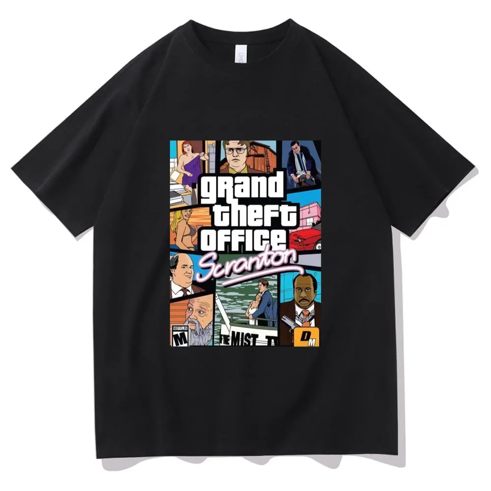 

Man Dwight Schrute The Office T Shirts Tv Series Michael Scott Jim Mifflin Scranton Tshirt Short Sleeve Men Women Plus Size Tees