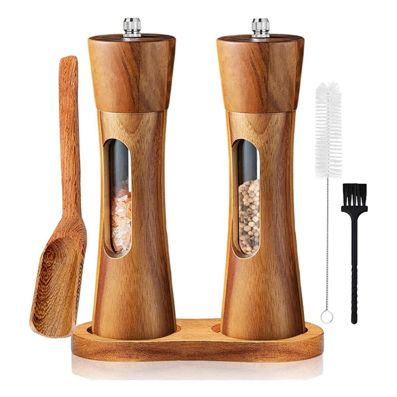 Мельница для перца Деревянная мельница соли и Ручная специй с регулируемой