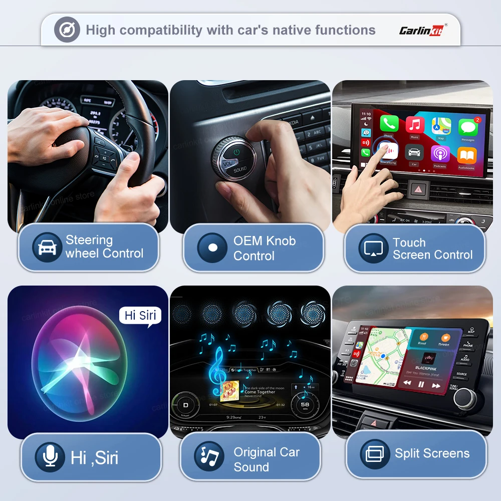 Carlinkit беспроводной Carplay Android автомобильный ключ для BMW Audi Mercedes Volkswagen Hyundai Toyota Volvo Lexus