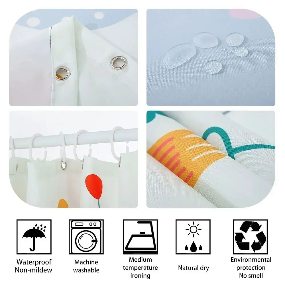 Занавеска для душа с котом полиэстер