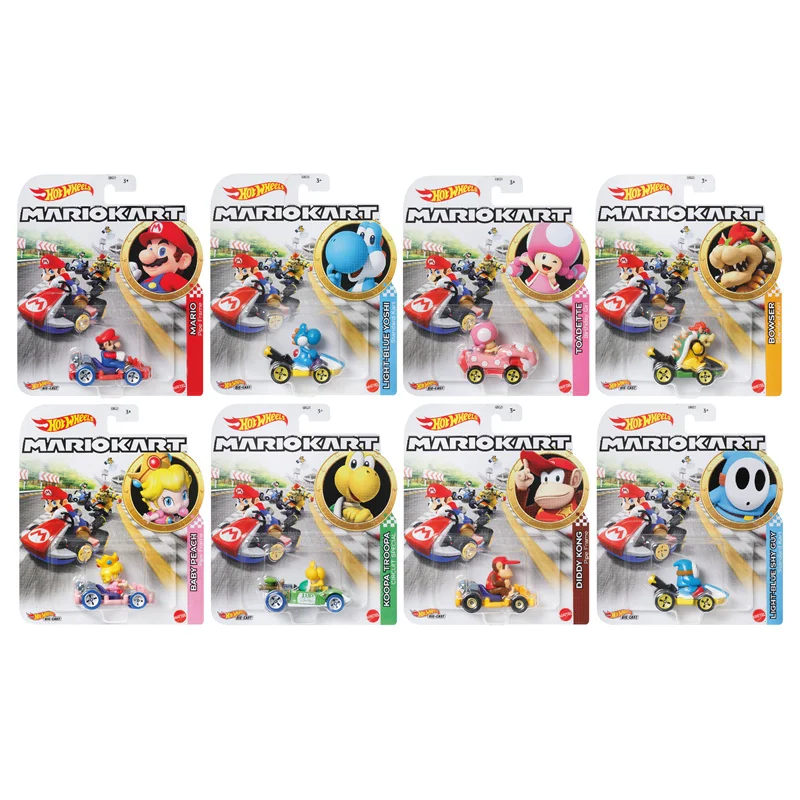 

Original New Hot Wheels Mario Kart 1:64 Die-Cast Light Blue Koopa Yoshi Hotwheels Toys for Boys Premium Gifts 1/64 Car Toy