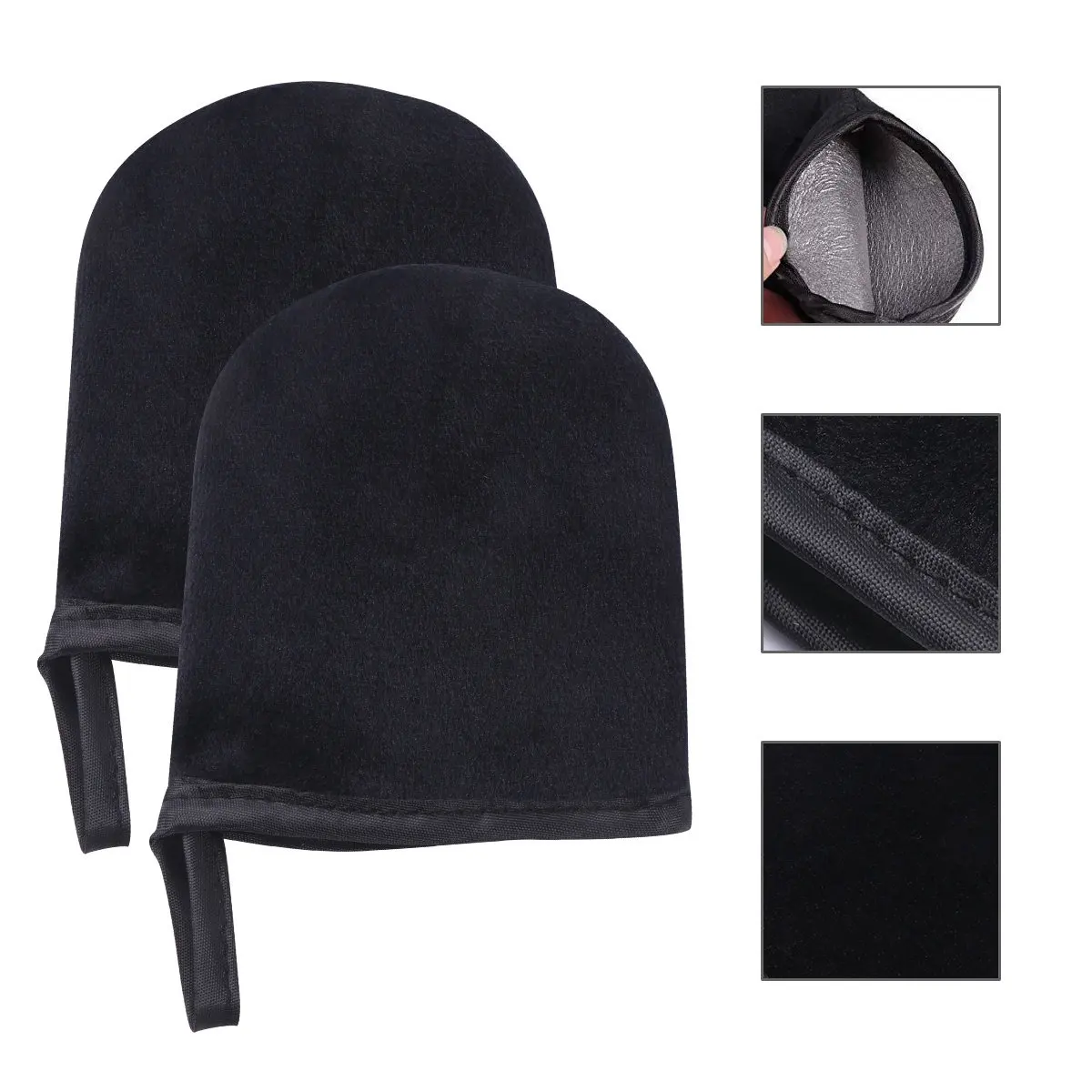 Фото 2 шт. Премиальные флокированные варежки-аппликаторы для автозагара, мини-размер, многоразовые, моющиеся, нескользящие, мягкие на ощупь перчатки для автозагара и солнцезащитного крема №4