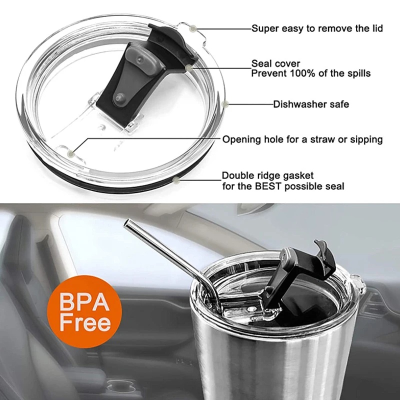 

1Pc Spill Resistant Lid for 20 and 30 Oz Yeti Lid Fits Tumbler and More Replacement Tumbler Spill-Proof Cup Lids Drop Shopping
