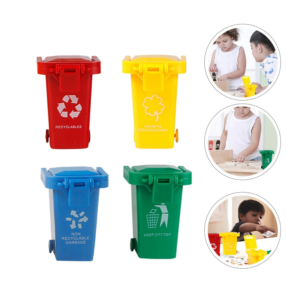 

Garbagetrash Can Truck Toys Mini Bin Canskids Miniature Sorting Educational Small Curbside Recyclebins Man Cognitive Plaything