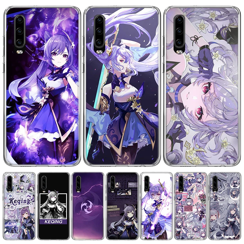 Ударопрочный чехол Keqing Genshin для телефона Huawei P30 P20 P40 P50 P10 Mate 40 30 10 20 Lite Pro