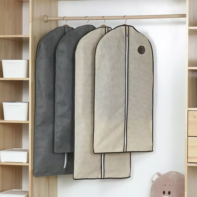 Garment Coat Outer Dress Suit Clothes Dust-proof Cover with Zipper Clothes Organizer Storage Bags Protect Dust Cover