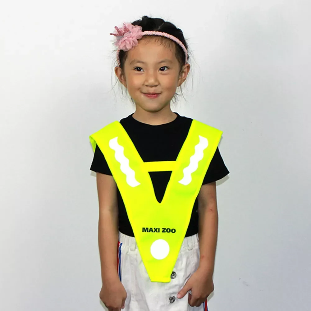 

Outdoor Running Cycling V Shaped Road Fluorescent Yellow Traffic Safety Walking Children Reflective Vest Lightweight Students