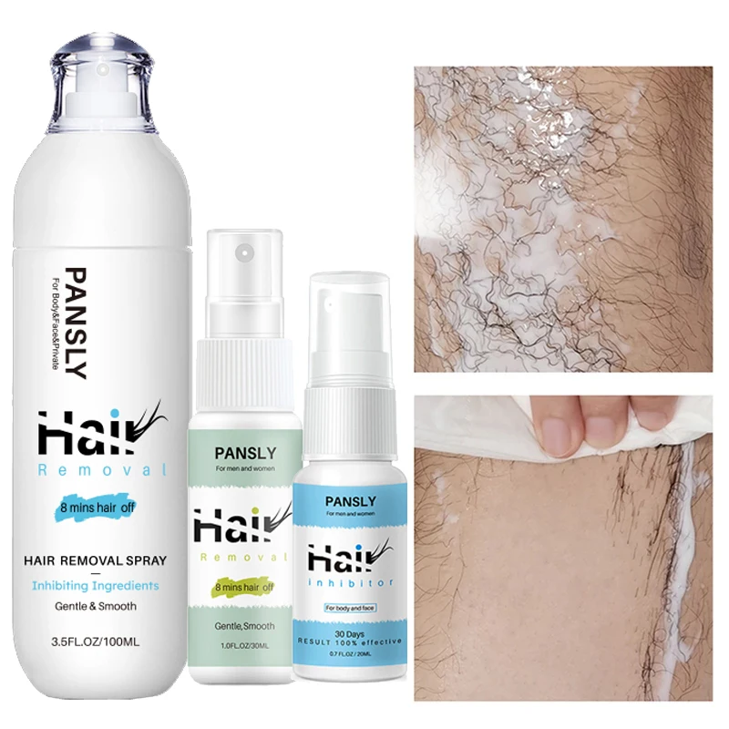 

3PCS Permanent Hair Removal Nourish Effective Herbal Permanent Hair Removal Repair Liquid Inhibitor Armpit Legs Arms Hair Growth