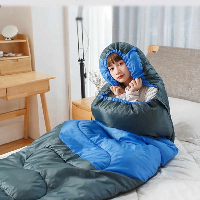 

Открытый кемпинг спальные мешки для взрослых Водонепроницаемый Сверхлегкий Отопление зимний одиночный спальный мешок для сна лагерь шест...