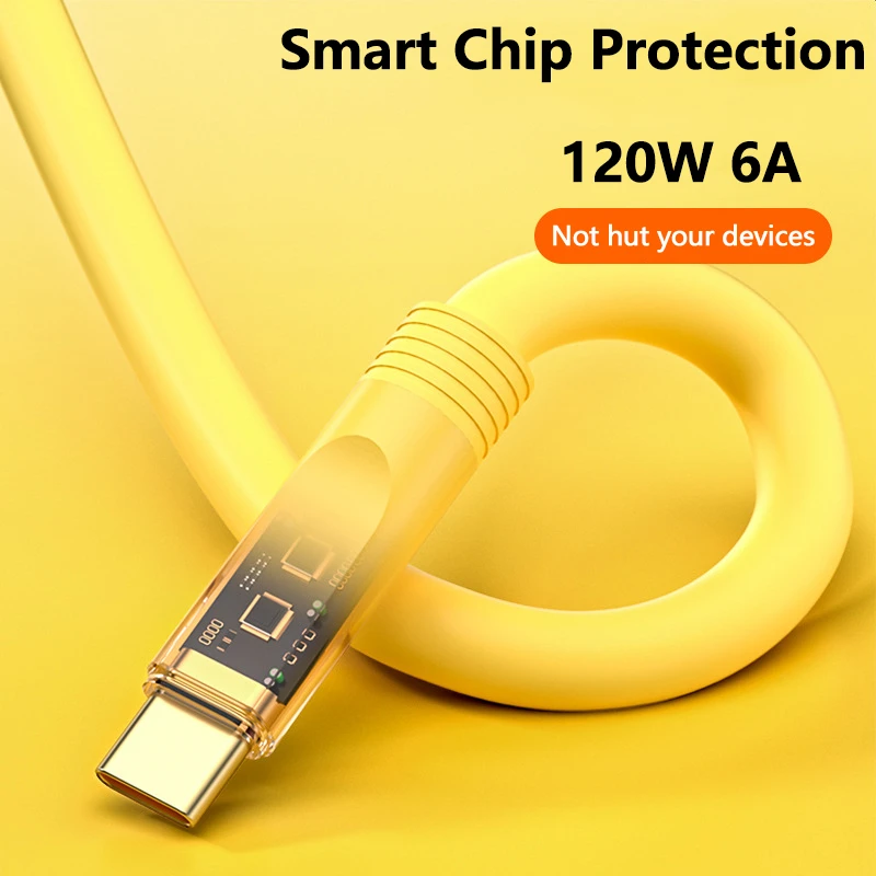 

6A 120W Fast Charging Cable USB Type C Wire Charger USB C Data Cord For Huawei P50 P40 Mate Xiaomi Mi 13 12 Oneplus Realme POCO