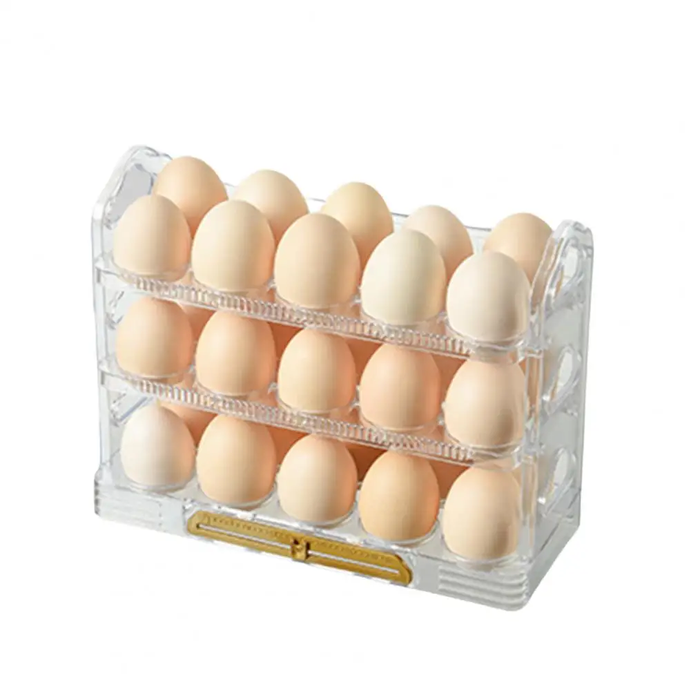 

Timer Function Simple Access Flip-Type Refrigerator Egg Organizer Box for Home