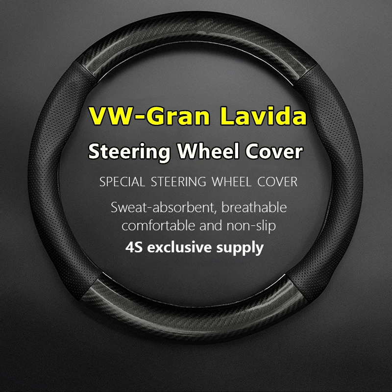 

Car PUleather For VW Volkswagen Gran Lavida Steering Wheel Cover Leather Carbon 1.6 1.4TSI 230TSI 180TSI DSG 2013 2014 2015 2017