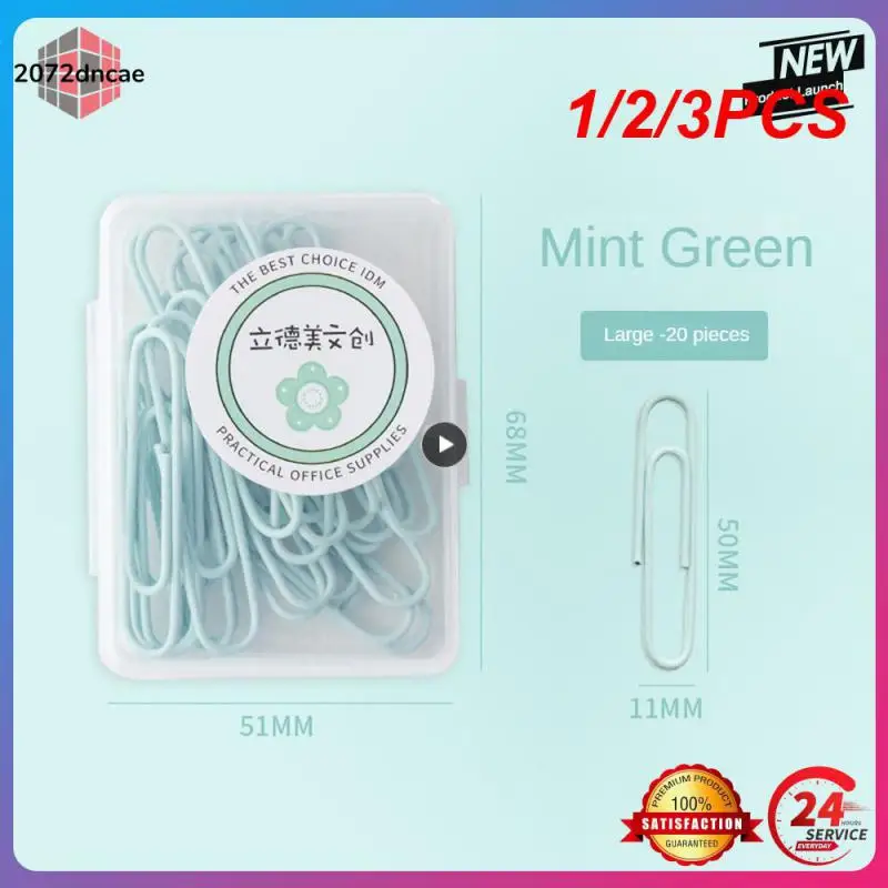 

1/2/3PCS Box Colored Paper Clip Metal Clips Memo Clip Bookmarks