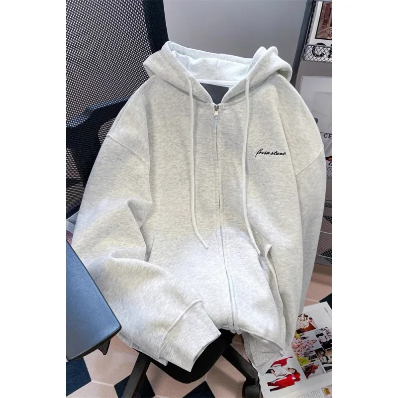 Винтажный повседневный кардиган с капюшоном женская осенне-зимняя новая