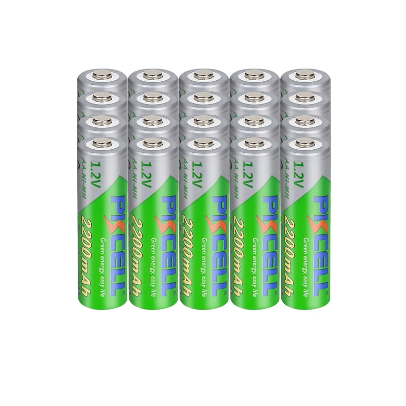 

20PC PKCELL 1.2V AA Rechargeable Batteries 2200mAh Ni-MH AA Rechargeble Battery for camera Anti-dropping toy For MP3 MP4 Player