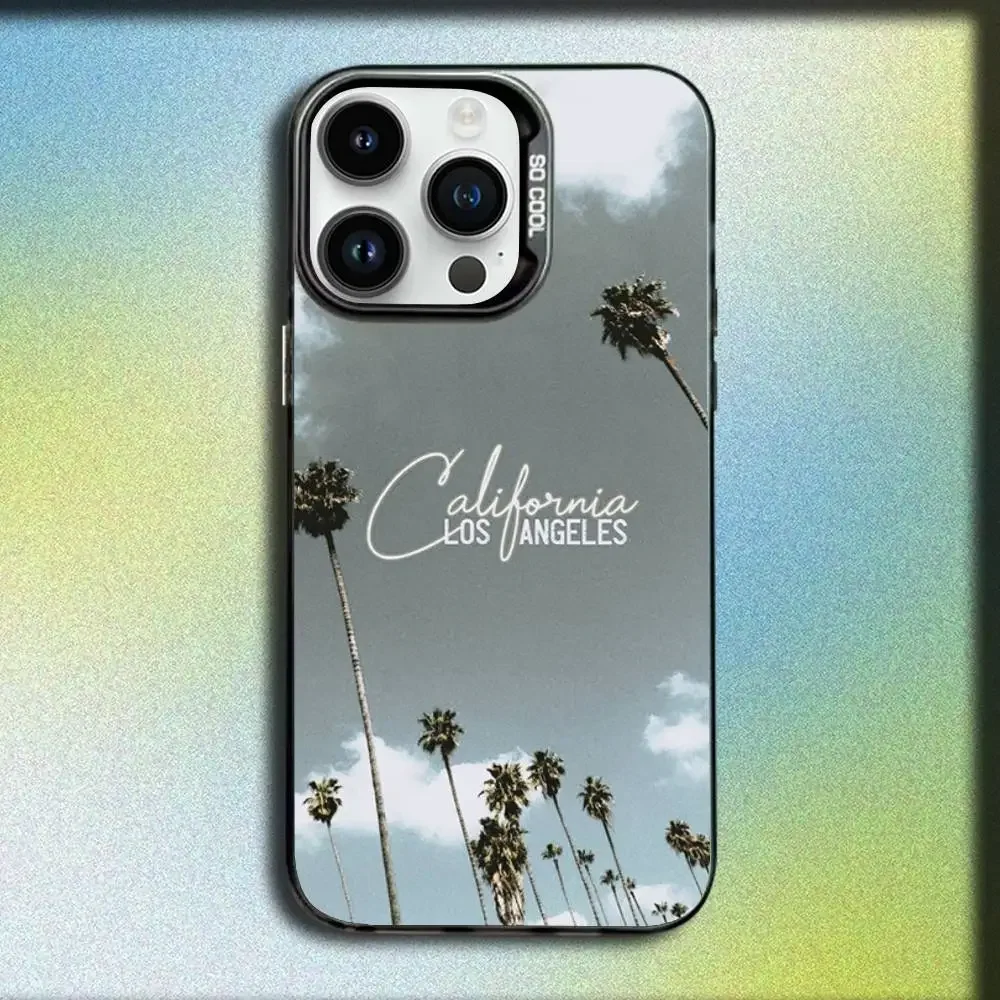 Чехол для телефона Travel Los Angeles California для iPhone 17, 16, 15, 14, 13, 12, 11, Pro, Max, Plus, E, SE4, Air, Mini, черный, IMD Box (art.: 3920da9dad72a) - 3920da9dad72a