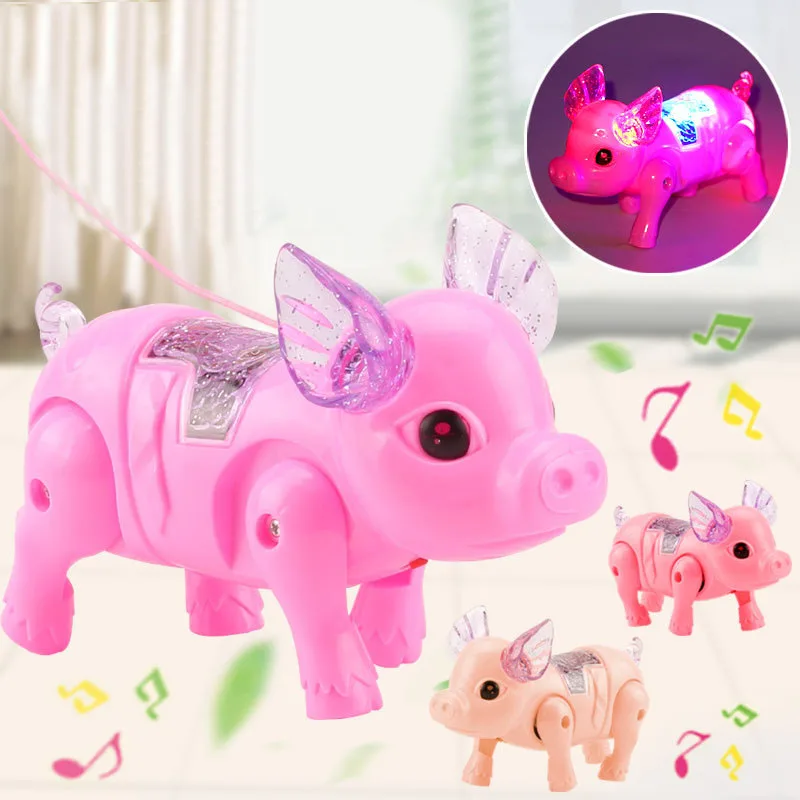 

New Electric Walking Pig Toy With Leash Light Music Children's Fun Electronic Toys Children's Birthday Gift Toys