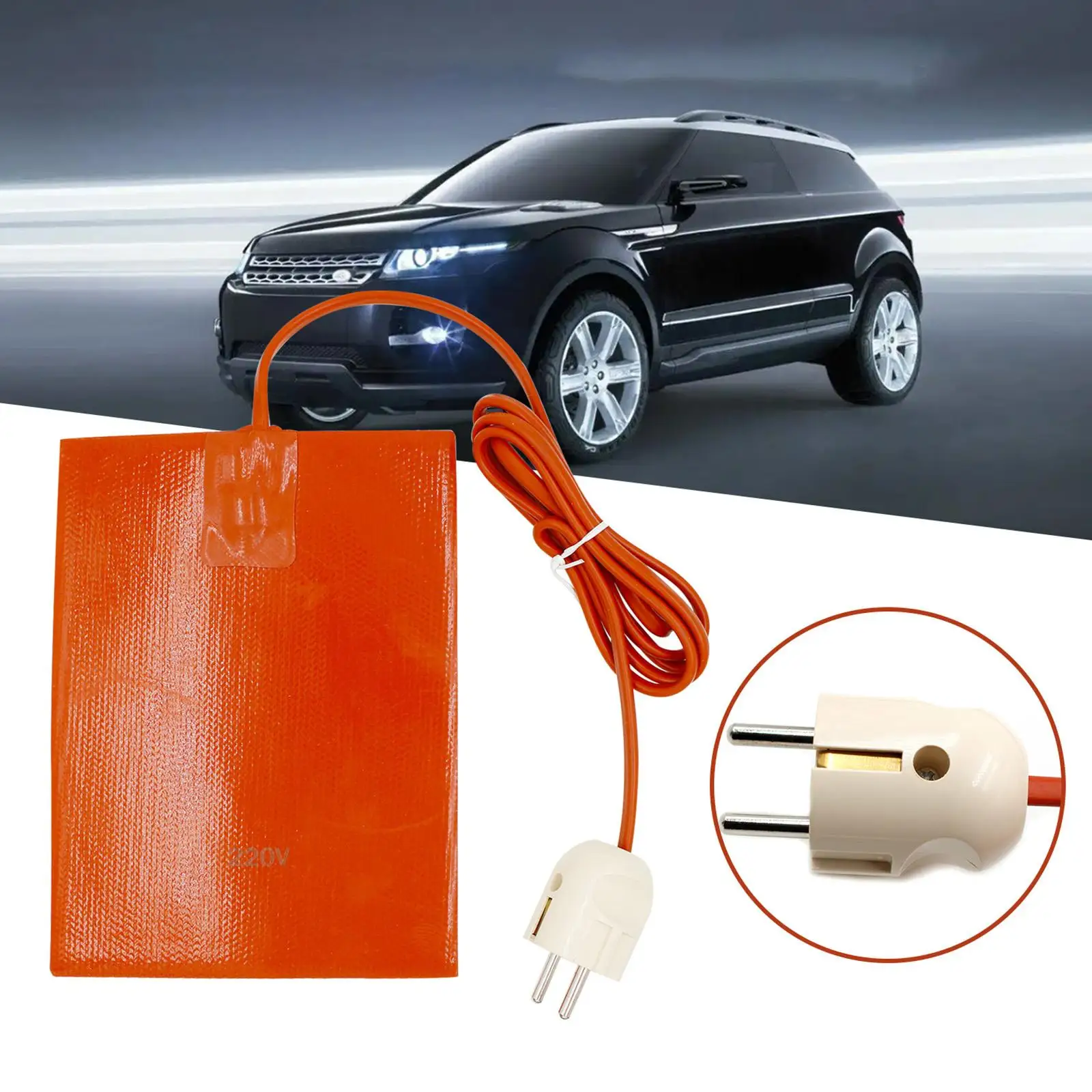 

Electric Car Engine Oil Pan Sump Tank Heater Plate 15x20cm Waterproof Universal Silicone Heating Pad Long Power Cord 220V EU