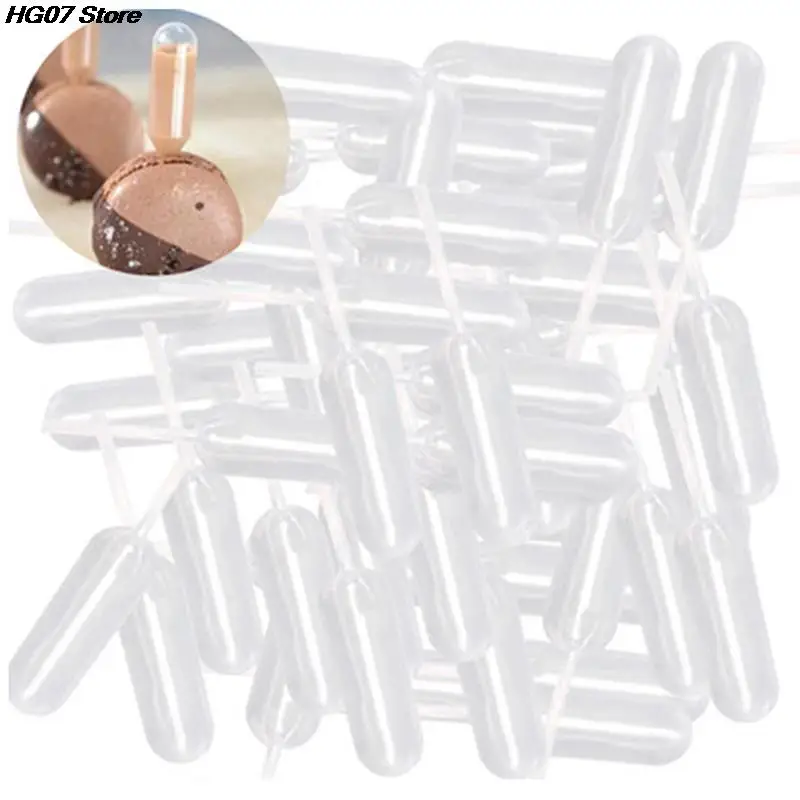 

New 50pcs Mini 4ml Plastic Squeeze Transfer Pipettes Dropper Disposable Pipettes For Strawberry Cupcake Ice Cream 65mm 62mm