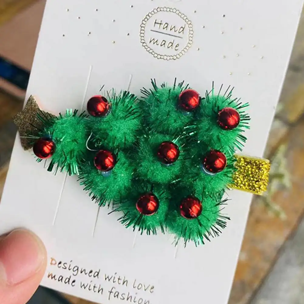 

Children Hairpin Cute Headdress Plaid Print Bow-knot Girl Hair Clip for New Year Party Christmas Hairpin Christmas Side Clip