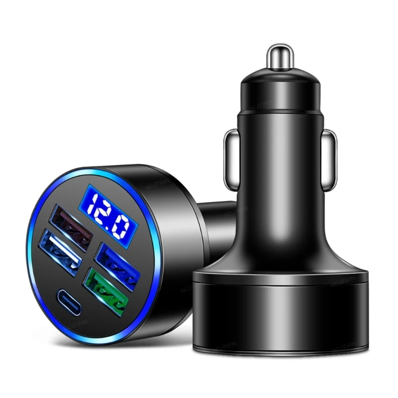 

Car USB 12V-24V Charger Socket Power Outlet 4 Port Charger with LED Voltmeter