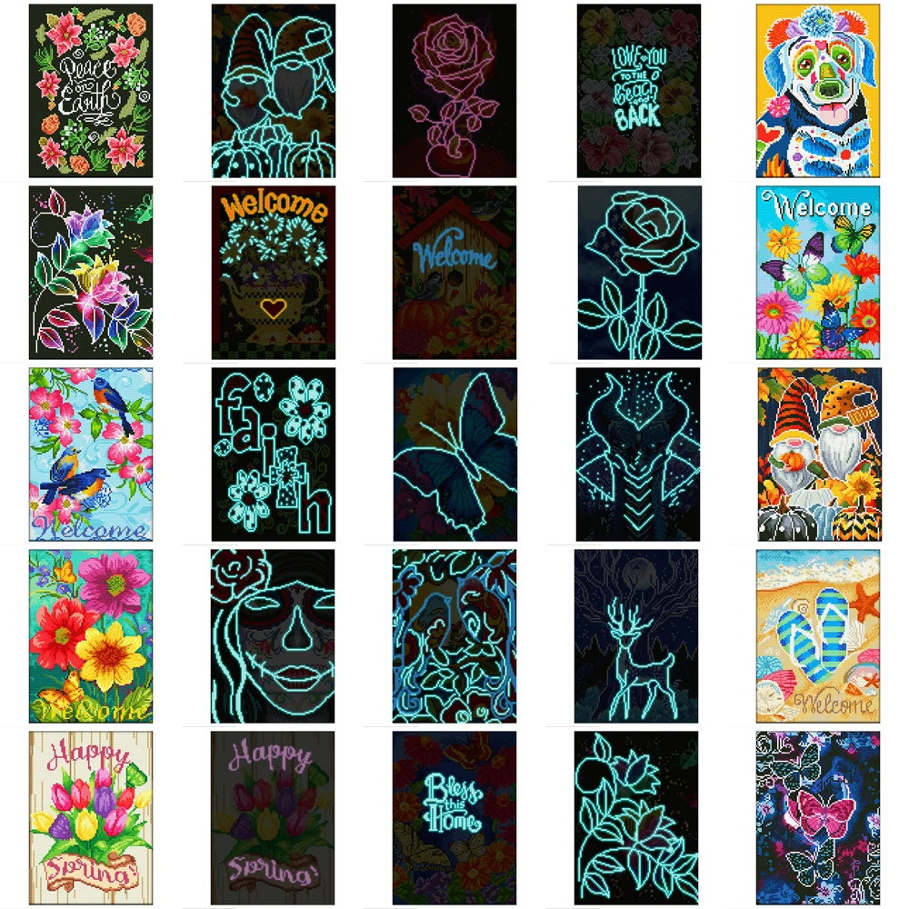 

5D DIY Glow In Flower Butterfly Luminous Diamond Painting Adult Craft Partial Full Drill Rhinestone Embroidery Resin Best Gift