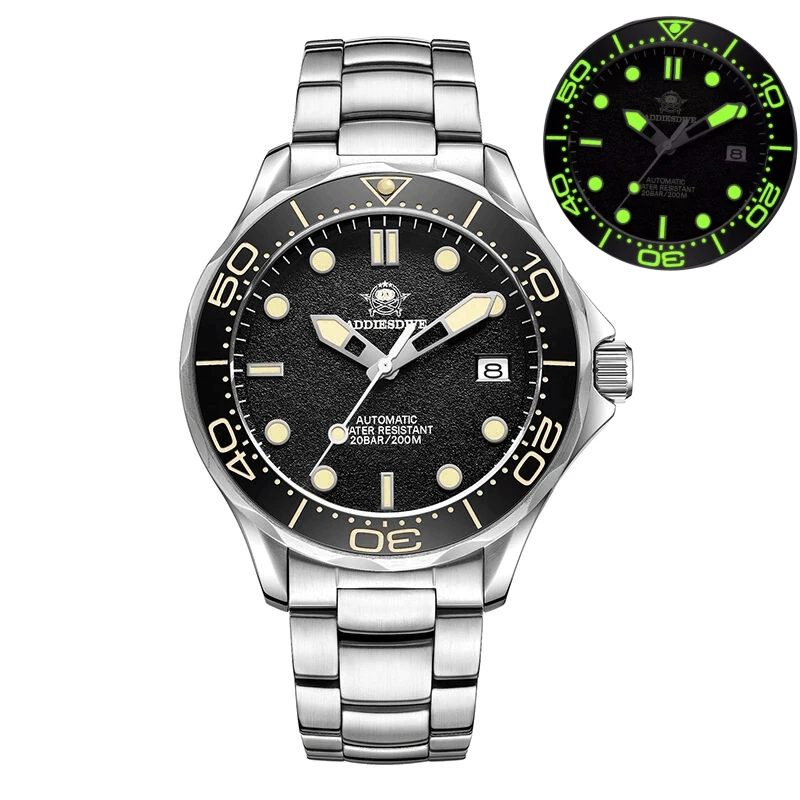 ADDIESDIVE мужские часы 20 бар водонепроницаемые C3 супер светящиеся сапфировые