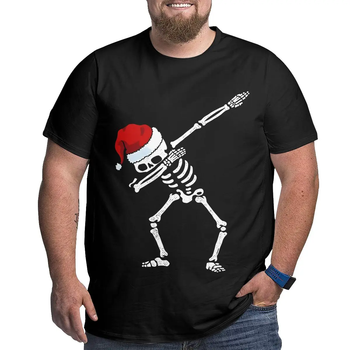 Рождественские футболки с черепом для мужчин больших и высоких размеров